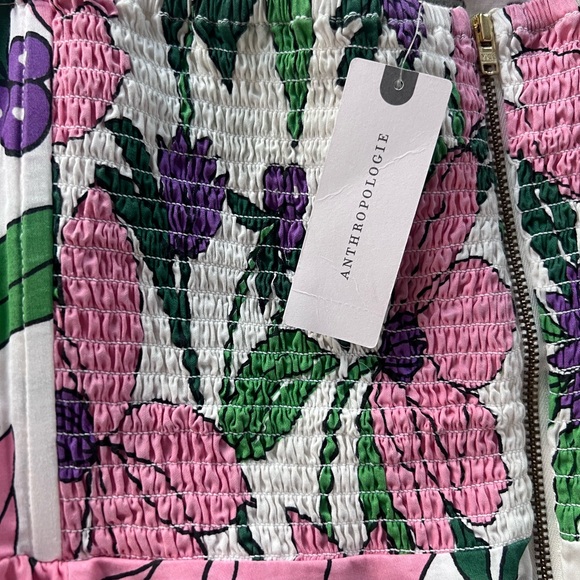 NWT Banjanan Anthropologie Women's Strapless Top Floral Spring Medium Sweetheart - Picture 5 of 10